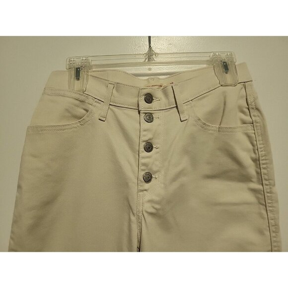 LEVIS Womens  Mile High Cropped Wide Leg  Button Fly Jeans Size 28 Off White - Picture 2 of 6